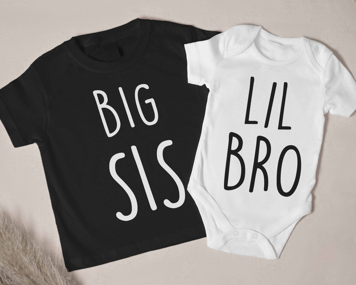 Big Brother & Little Sister Matching Outfit - Matching Sibling Shirts, Big Sis Theme Matching Outfits - Brother Gift Set, Big Sister Shirt