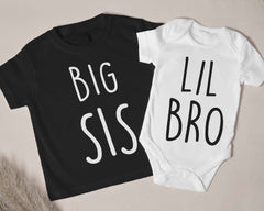 Big Brother & Little Sister Matching Outfit - Matching Sibling Shirts, Big Sis Theme Matching Outfits - Brother Gift Set, Big Sister Shirt