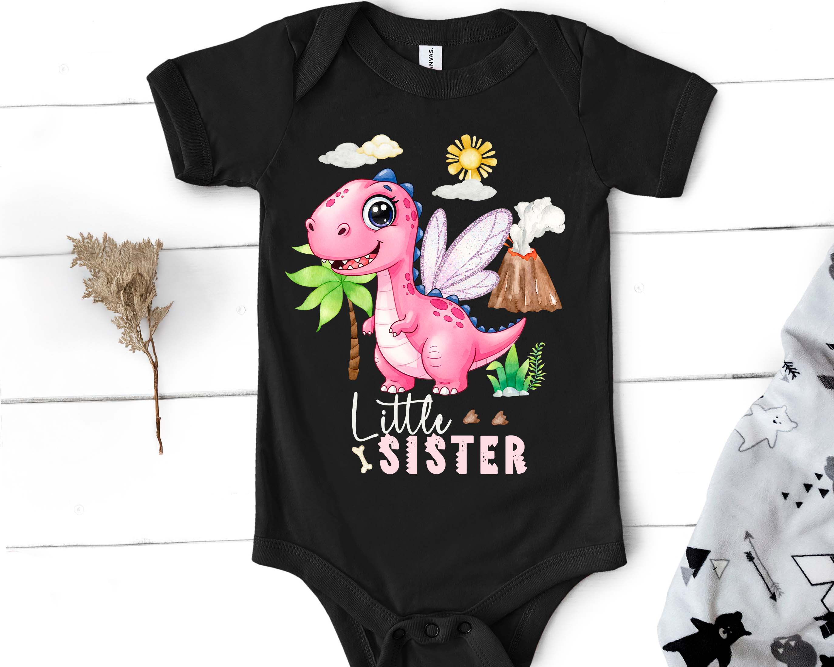 Big Brother & Little Sister Matching Outfit - Dinosaur Sibling Shirts, Cute Dinosaurs Theme Matching Outfits - Brother Gift Set, Little Sis