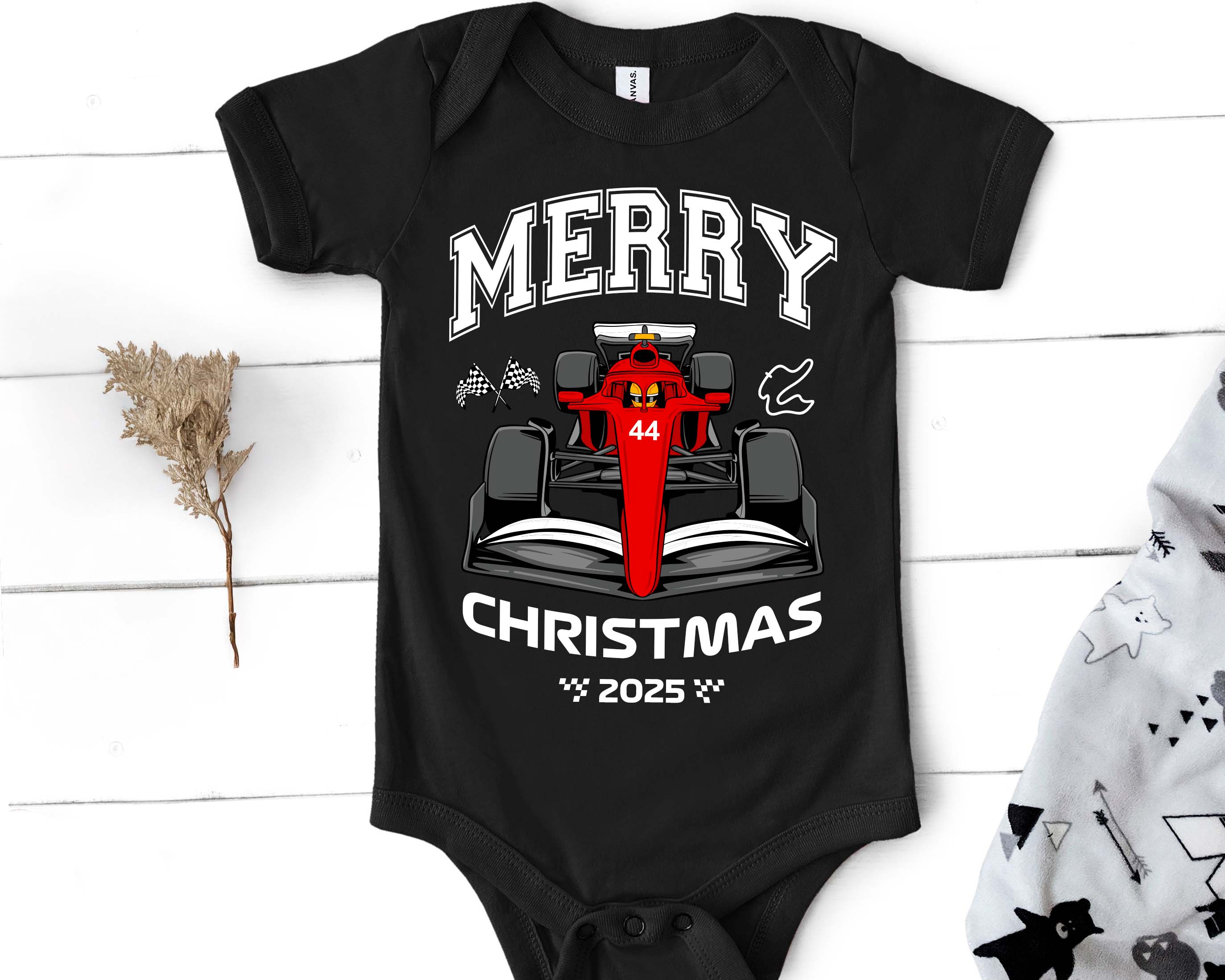 Christmas Racing Matching Family T-Shirt, Infant Racing Outfits for Christmas - Christmas Matching Pajamas with pants, Christmas Body 44