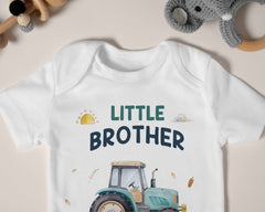 Big Brother & Little Brother Matching Outfit - Tractor Sibling Shirts