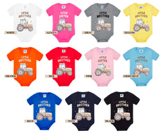 Big Brother & Little Brother Matching Outfit - Tractor Sibling Shirts