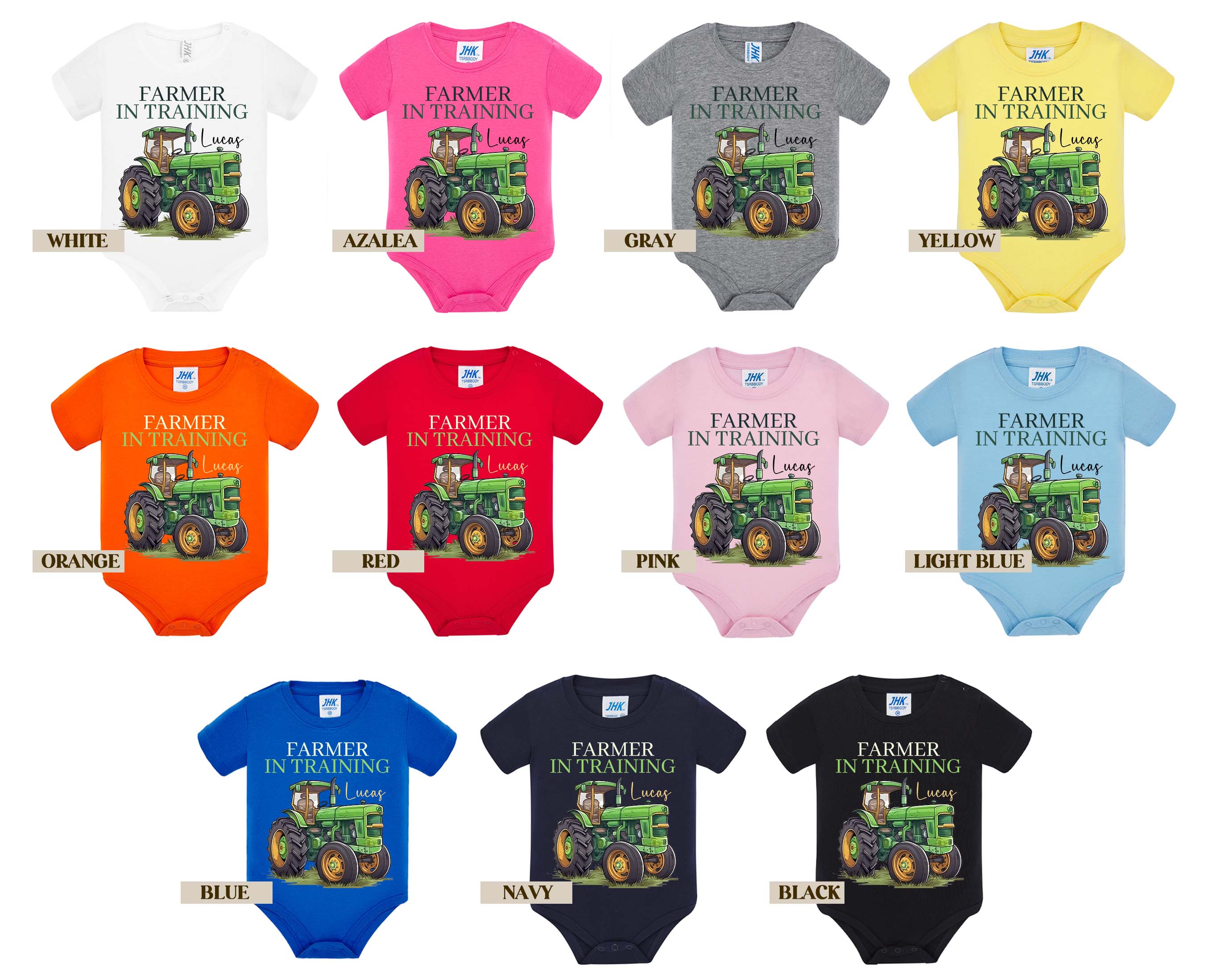 Farmer in Training and Trainer Shirt Set – Matching Brother and Baby Tractor Outfits, Custom Farm Baby Clothes, Country Family Gift