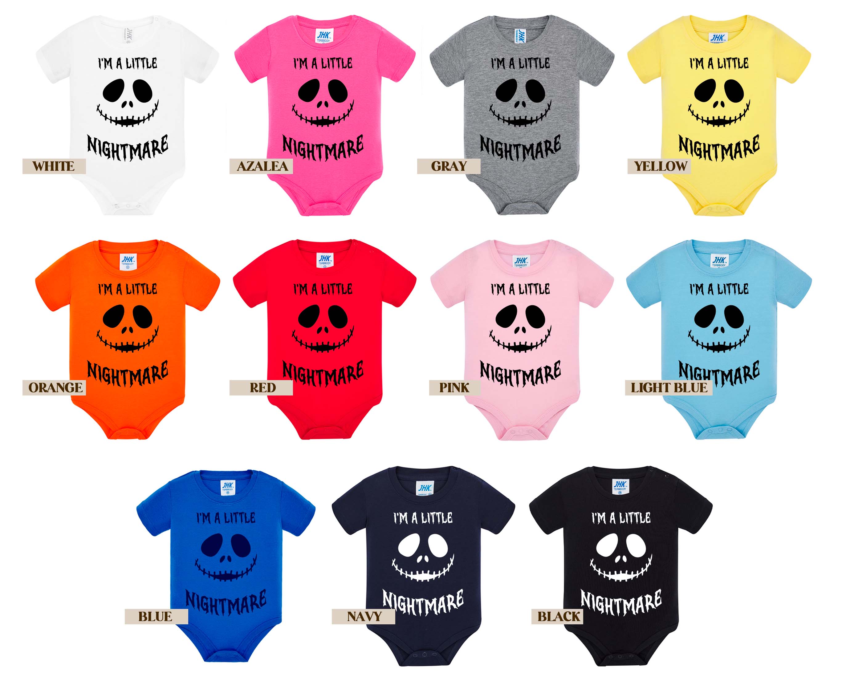 I'm a little Nightmare Baby Bodysuit, Nightmare Clothing for Baby, Costume Halloween Body for Gift, Halloween Gift for Baby Announcement