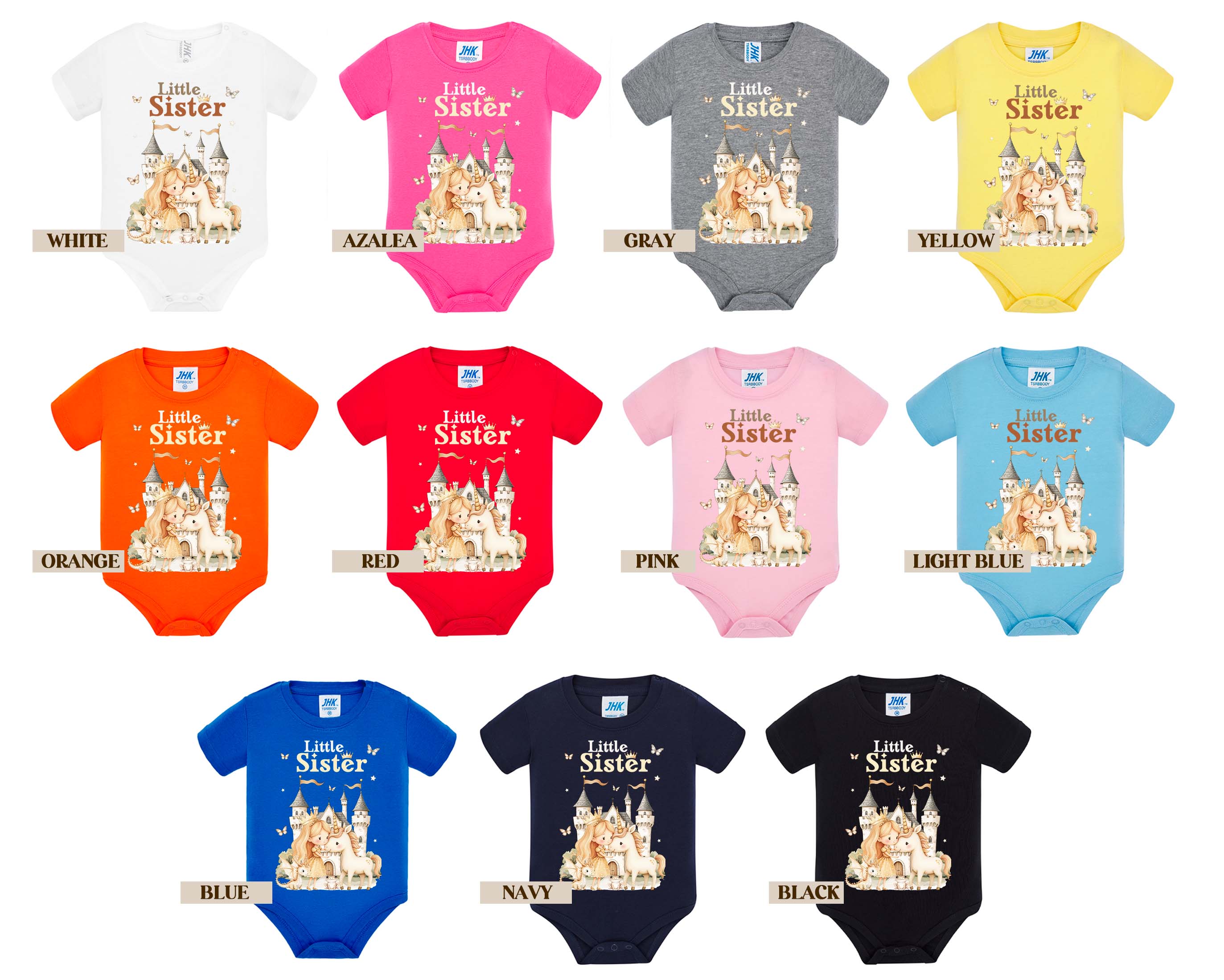 Big Sister & Little Sister Princess Matching Outfit - Unicorn Sisters Shirts, Unicorn Theme Matching Outfits, Big Sister Princess Shirt