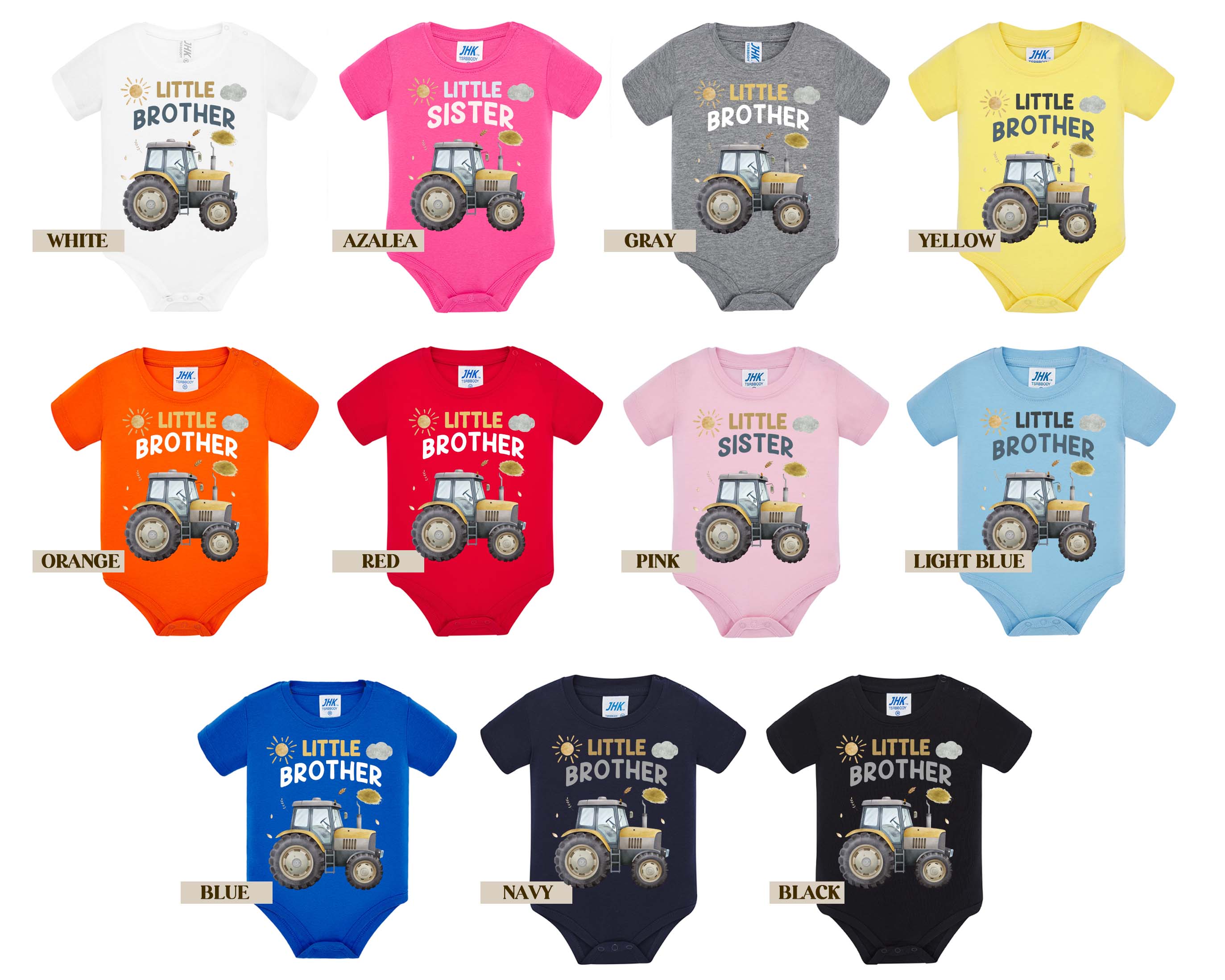 Big Brother & Little Brother Matching Outfit - Tractor Sibling Shirts