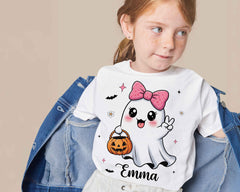 Cute Little Ghost Matching Outfit for sisters, Personalized Matching shirt for sisters, Halloween Matching Shirts for Sister, Spooky Outfit