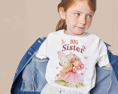 Big Sister & Little Sister Fairy Matching Outfit - Fairy Sibling Shirts, Fairy Theme Matching Outfits, Big Sister Butterfly Shirt