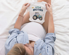 Big Brother & Little Brother Matching Outfit - Tractor Sibling Shirts