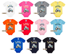 Big Brother & Little Brother Matching Outfit - Tractor Sibling Shirts