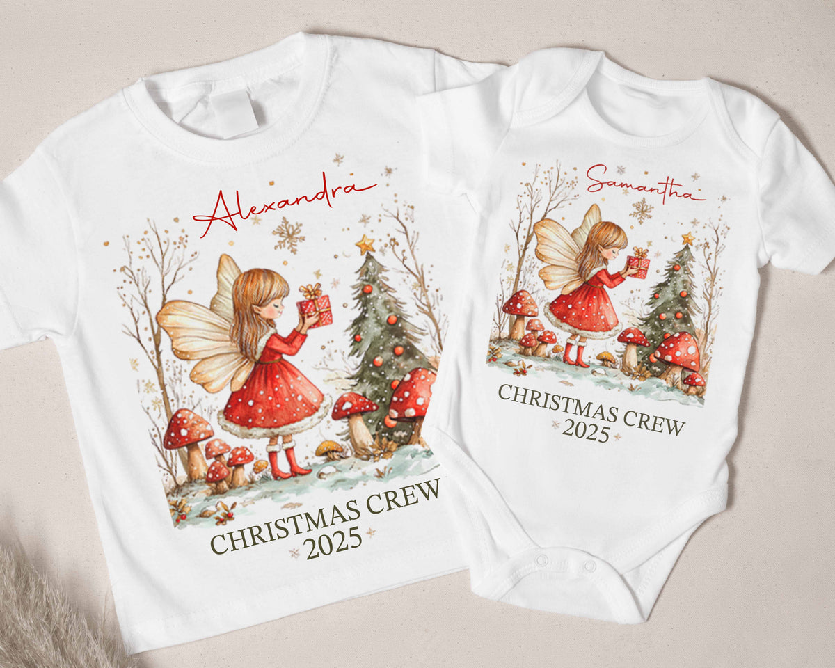 Personalized Christmas Crew Matching Outfit with Name - Christmas Sisters Shirts Custom Name, Gift for Family Matching Christmas Shirt