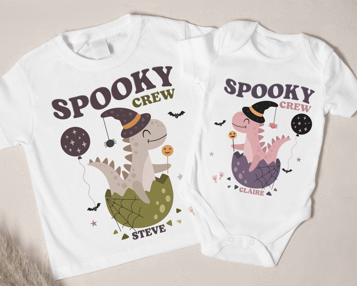 Spooky Crew Matching Outfit for family - Personalized Matching shirt for brothers, Halloween Matching Shirts for Sister, Spooky Crew Outfit
