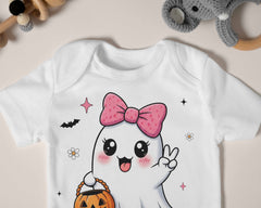 Cute Little Ghost Matching Outfit for sisters, Personalized Matching shirt for sisters, Halloween Matching Shirts for Sister, Spooky Outfit