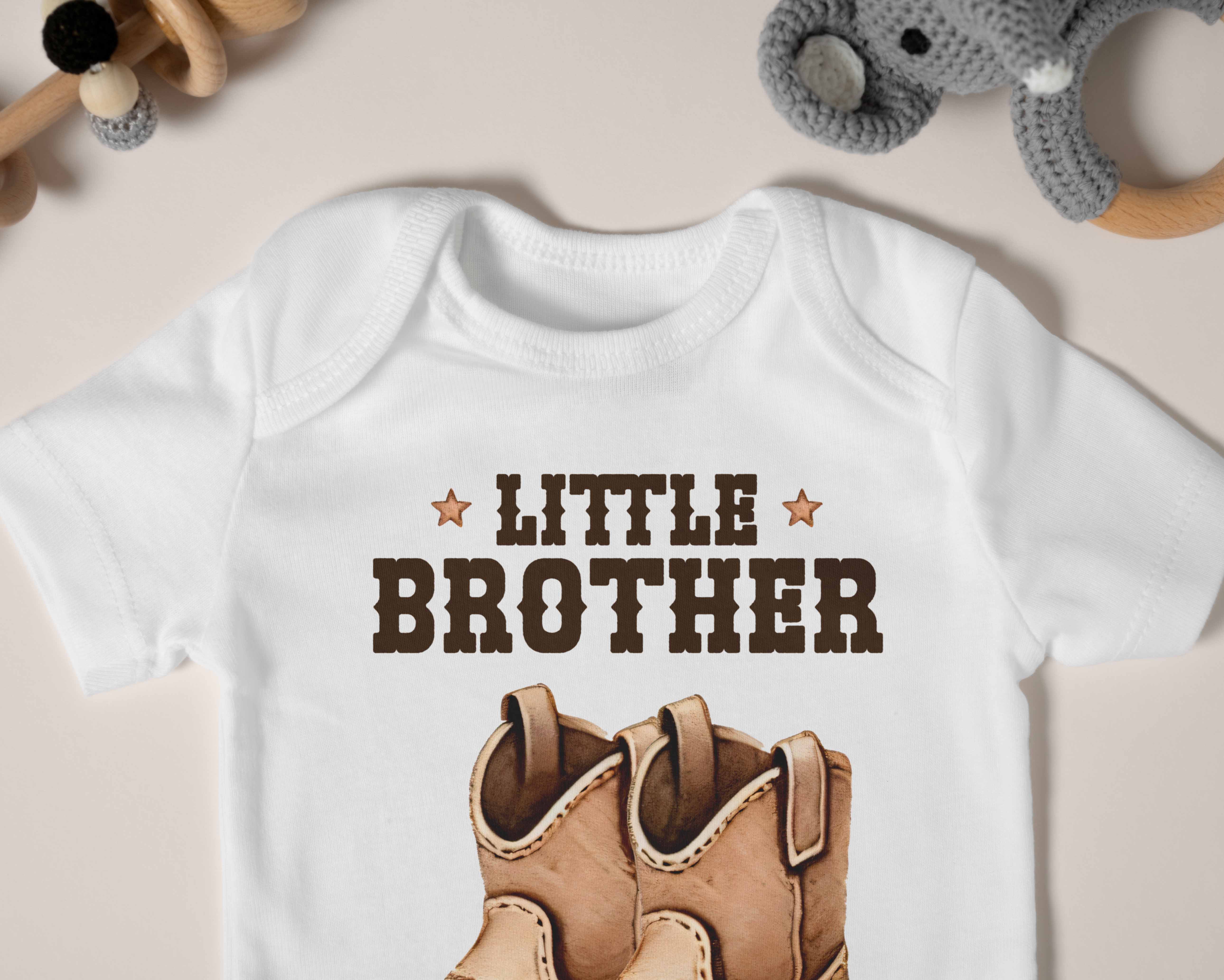 Big Brother & Little Brother Cowboy Matching Outfit - Western Sibling Shirts, Cow Theme Matching Outfits - Brother Gift Set