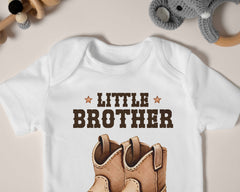 Big Brother & Little Brother Cowboy Matching Outfit - Western Sibling Shirts, Cow Theme Matching Outfits - Brother Gift Set