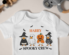Matching Halloween Outfit for Mom and Baby – Spooky Crew Bodysuit and T-Shirt Set – Personalised Family Halloween Shirts