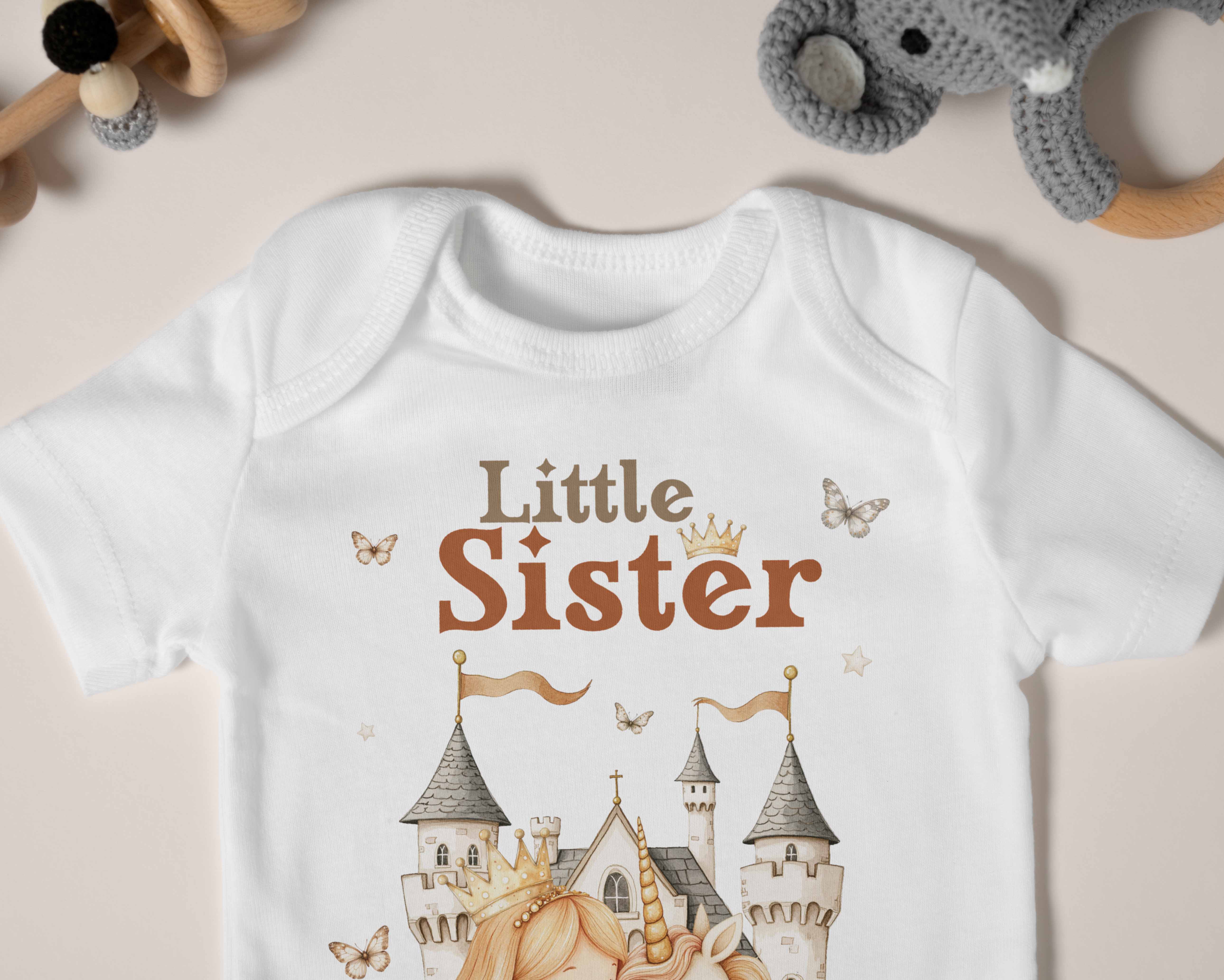 Big Sister & Little Sister Princess Matching Outfit - Unicorn Sisters Shirts, Unicorn Theme Matching Outfits, Big Sister Princess Shirt