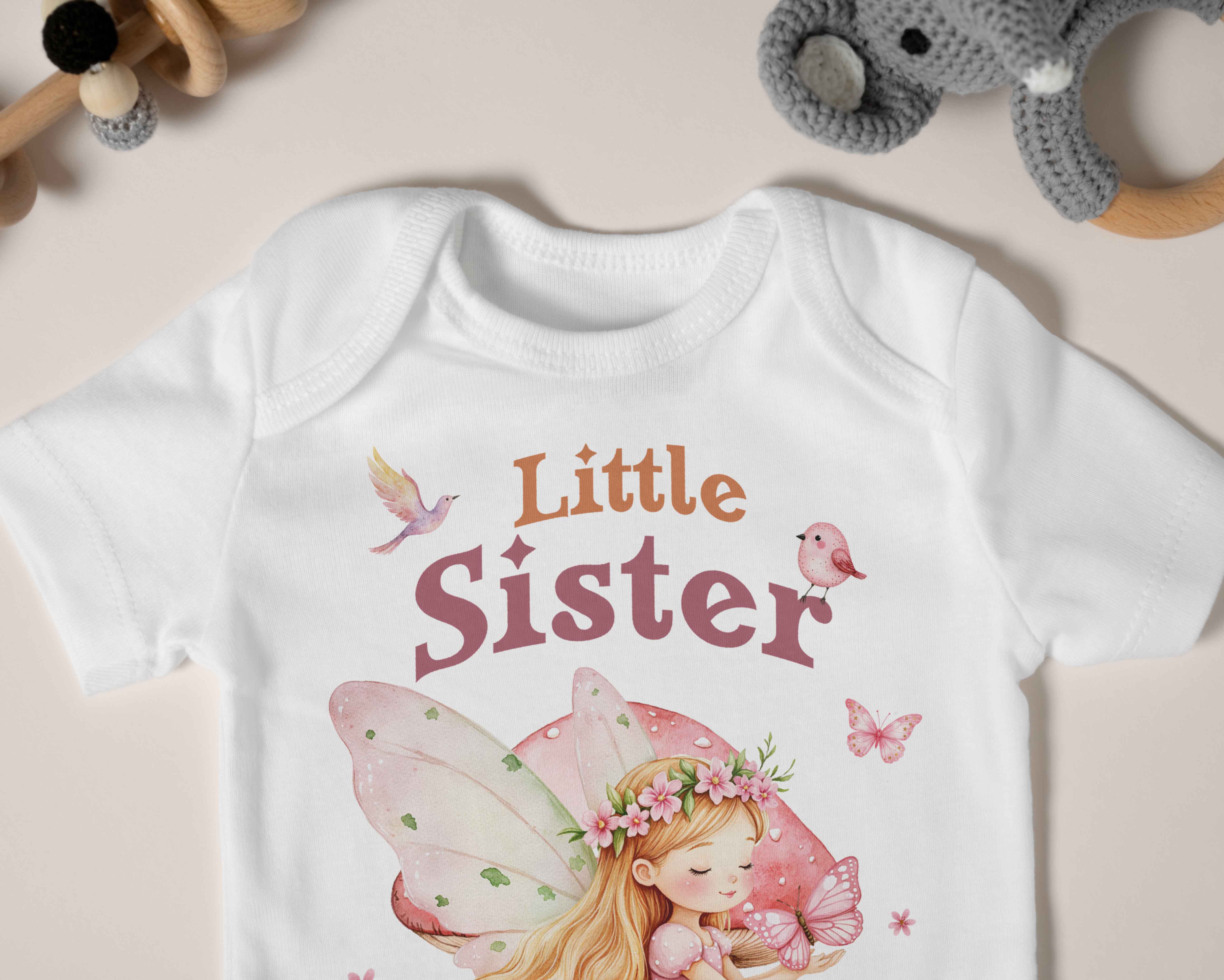 Big Sister & Little Sister Fairy Matching Outfit - Fairy Sibling Shirts, Fairy Theme Matching Outfits, Big Sister Butterfly Shirt