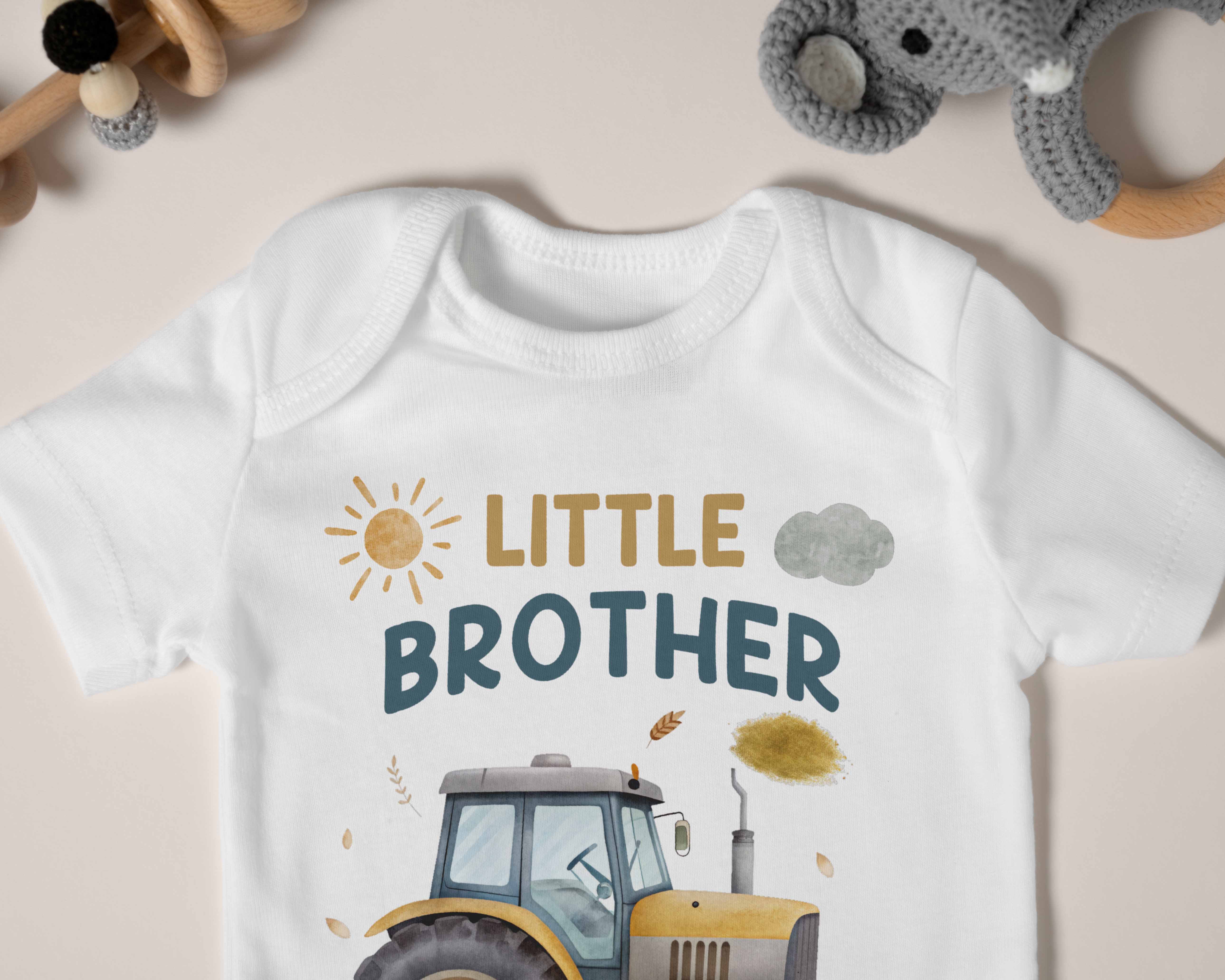 Big Brother & Little Brother Matching Outfit - Tractor Sibling Shirts