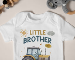 Big Brother & Little Brother Matching Outfit - Tractor Sibling Shirts