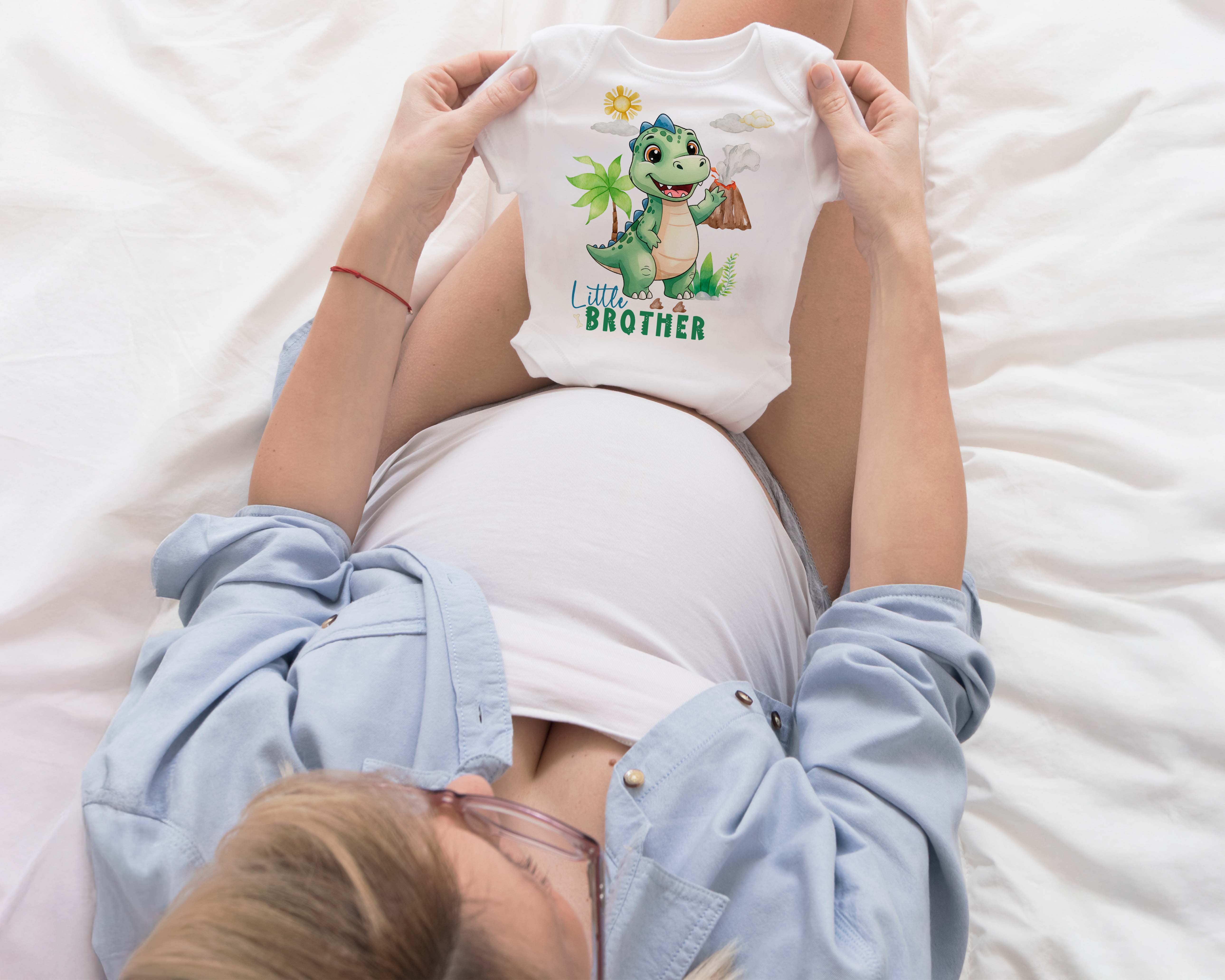 Big Brother & Little Sister Matching Outfit - Dinosaur Sibling Shirts, Cute Dinosaurs Theme Matching Outfits - Brother Gift Set, Little Sis
