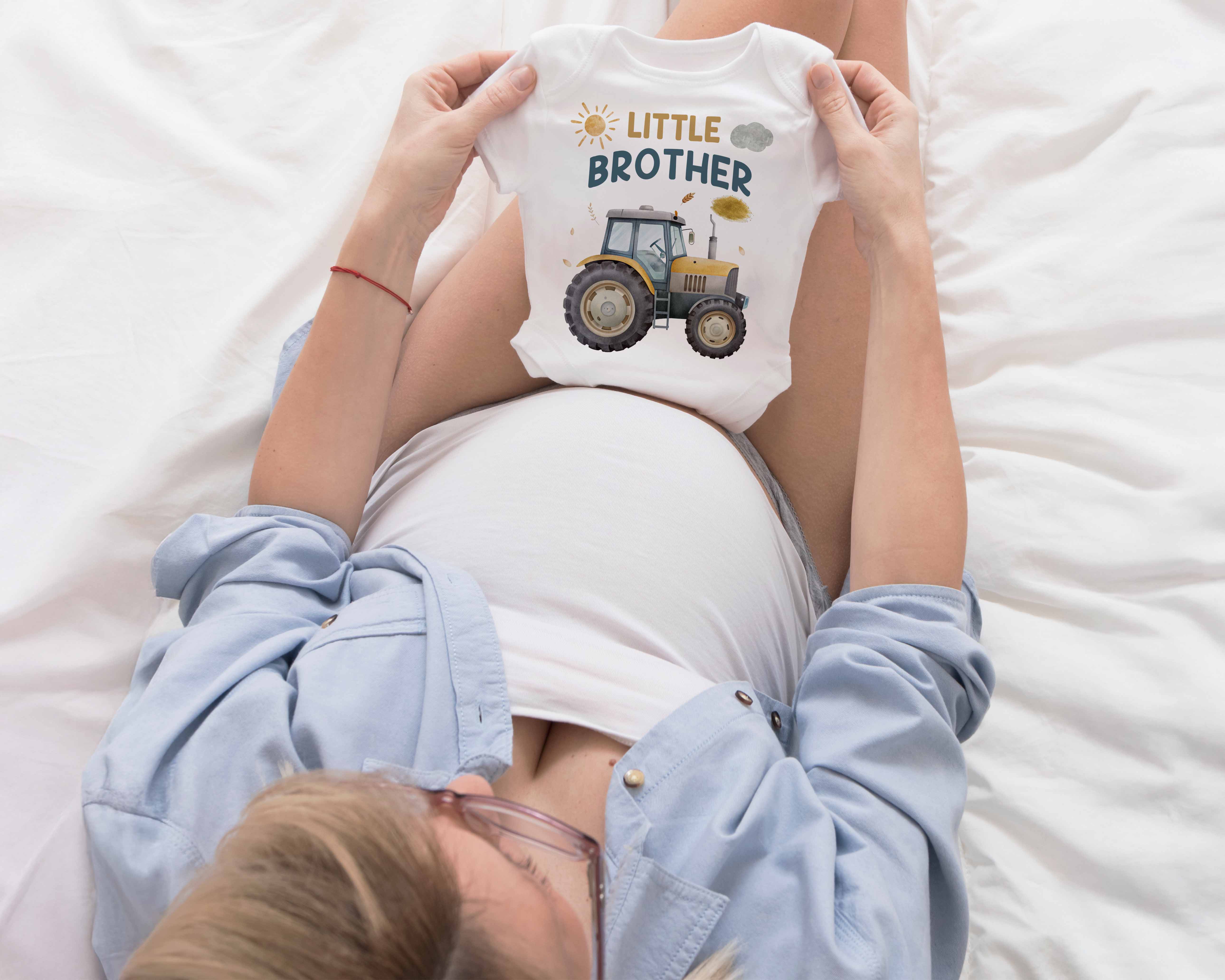 Big Brother & Little Brother Matching Outfit - Tractor Sibling Shirts