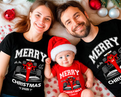 Christmas Racing Matching Family T-Shirt, Infant Racing Outfits for Christmas - Christmas Matching Pajamas with pants, Christmas Body 44