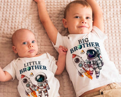 Big Brother & Little Brother Matching Outfit - Astronaut Sibling Shirts, Astronaut Matching Outfits - Brother Gift Set, Big Sister Space