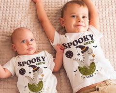 Spooky Crew Matching Outfit for family - Personalized Matching shirt for brothers, Halloween Matching Shirts for Sister, Spooky Crew Outfit