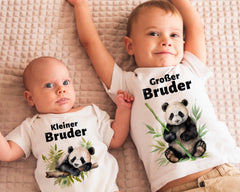 Big Brother & Little Brother Matching Outfit - Panda Sibling Shirts, Panda Bear Theme Matching Outfits - Brother Gift Set, Big Sister